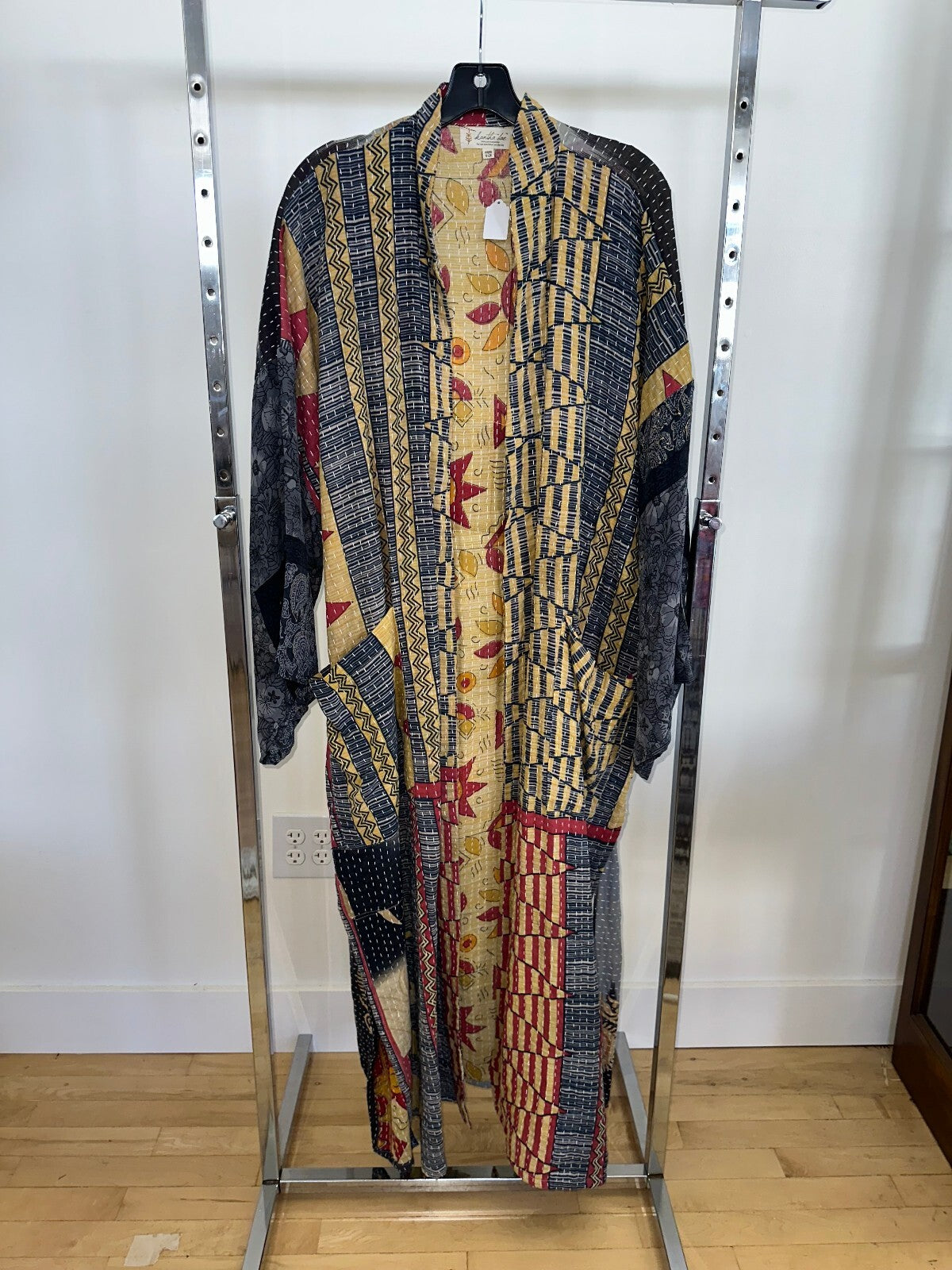 Kantha Bae Blue and Yellow Robe, Free Size