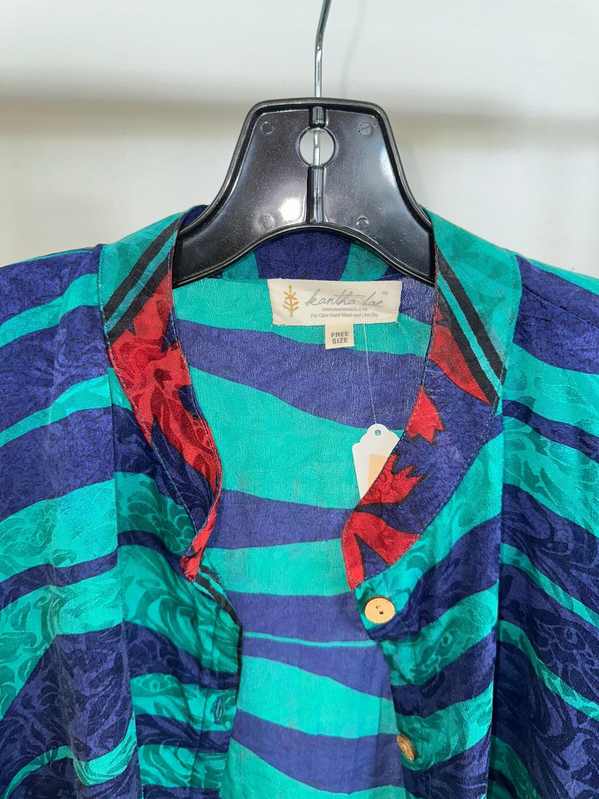 Kantha Bae Blue Buttonup Longsleeve, Free Size