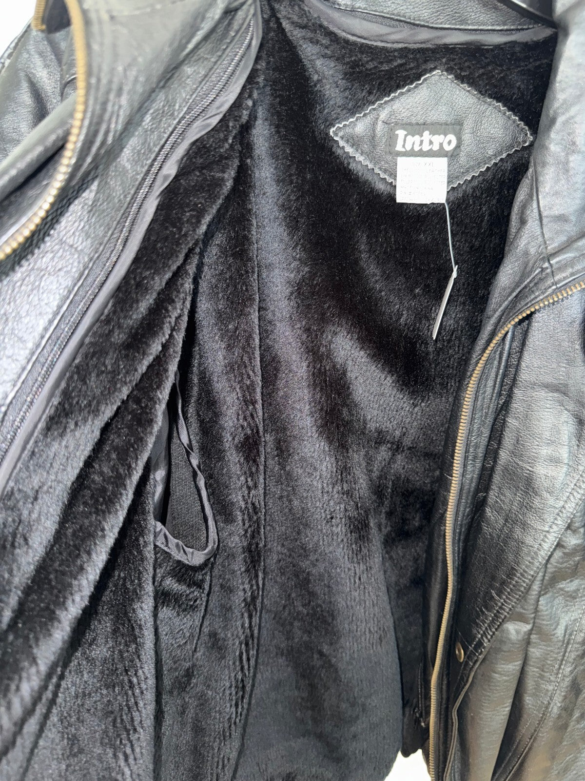 Intro 100% Leather Jacket, Size XXL