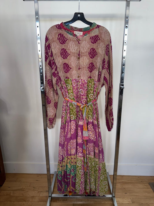 Kantha Bae Button up Tunic Dress, Free Size
