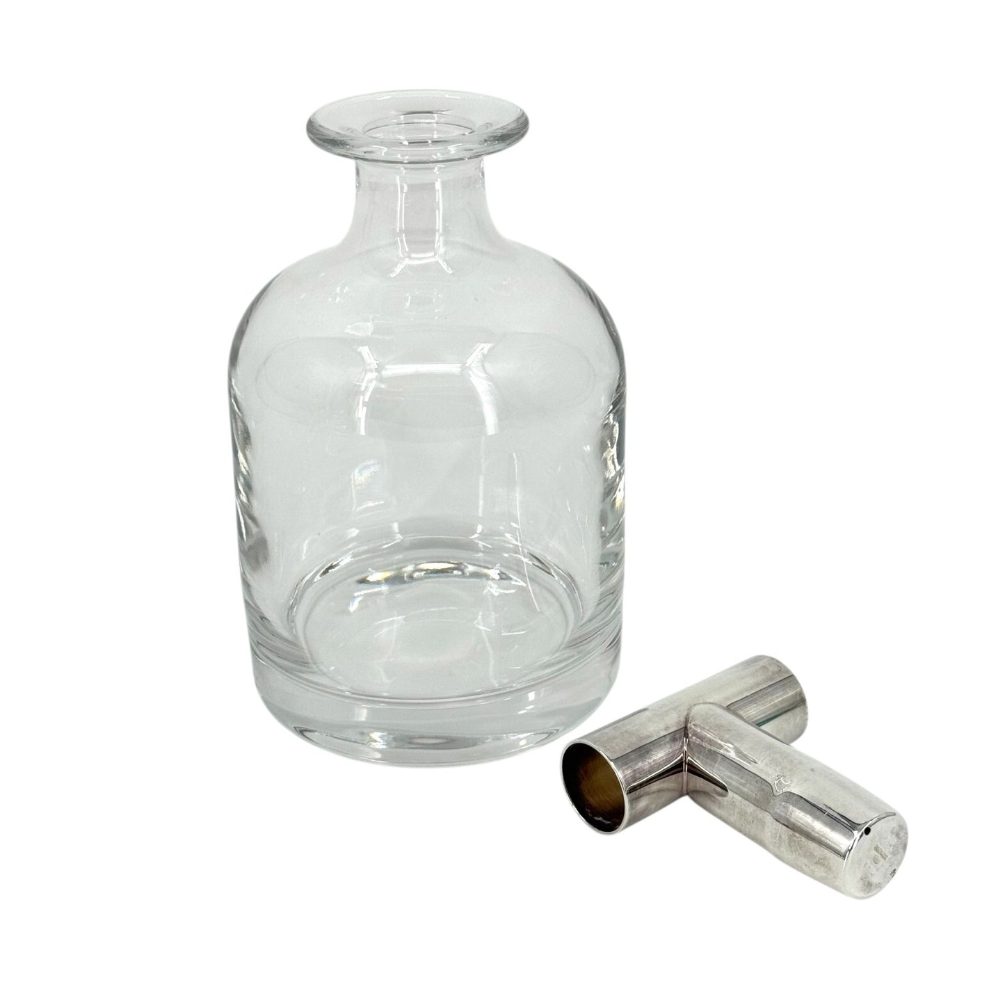 Italian Crystal Decanter with Sterling Silver Stopper, by Pampaloni