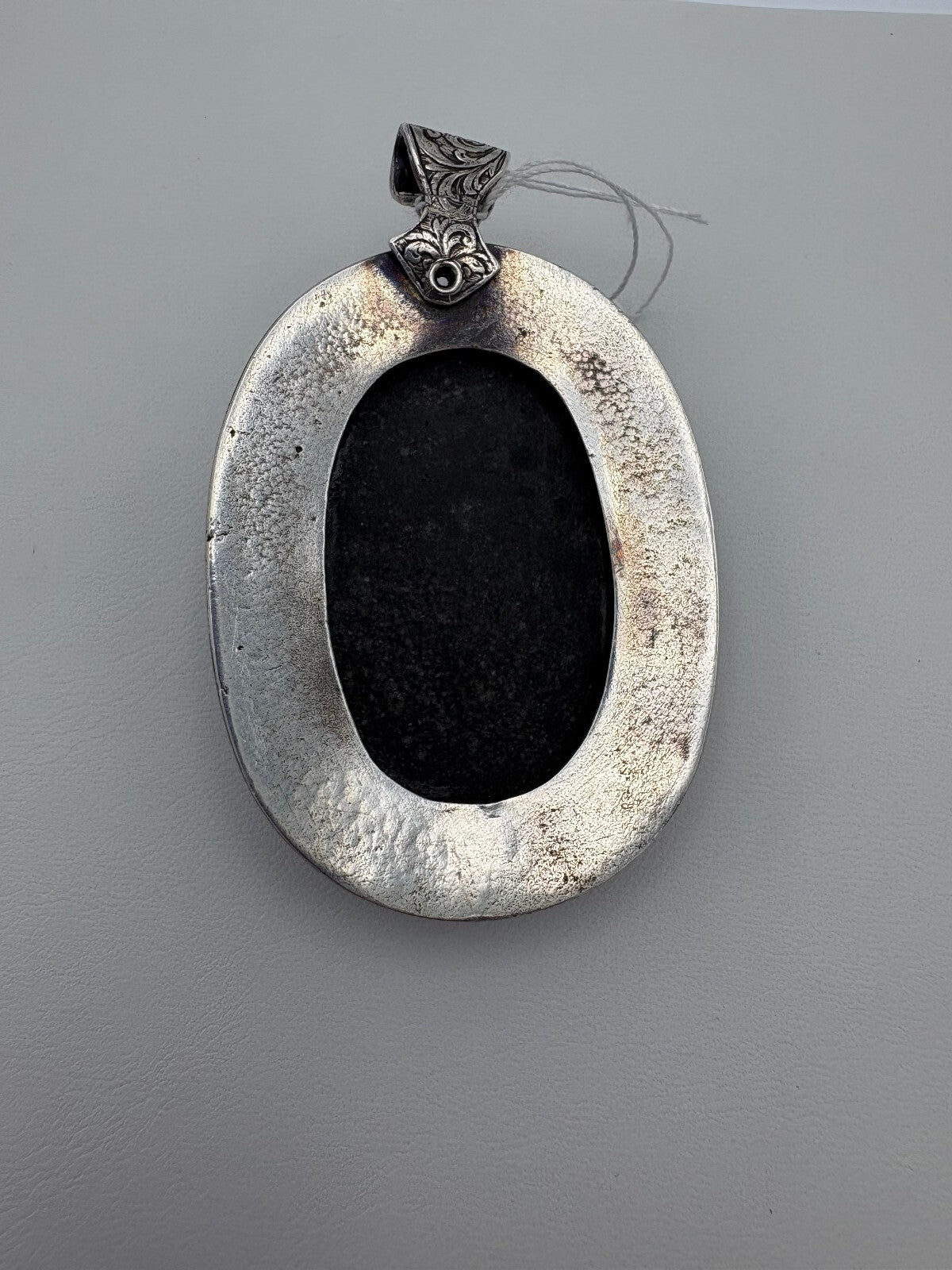 Jet and 925 Sterling Silver Cameo