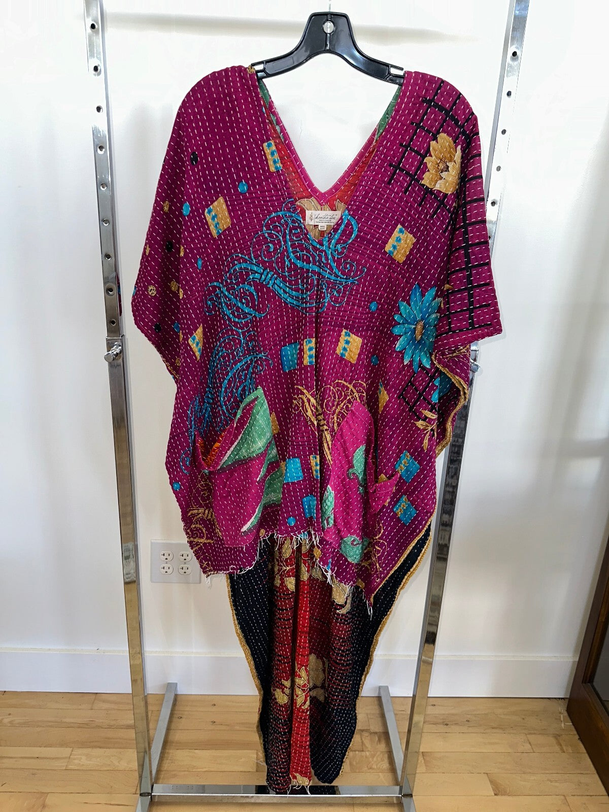 Kantha Bae Purple Poncho, Free Size