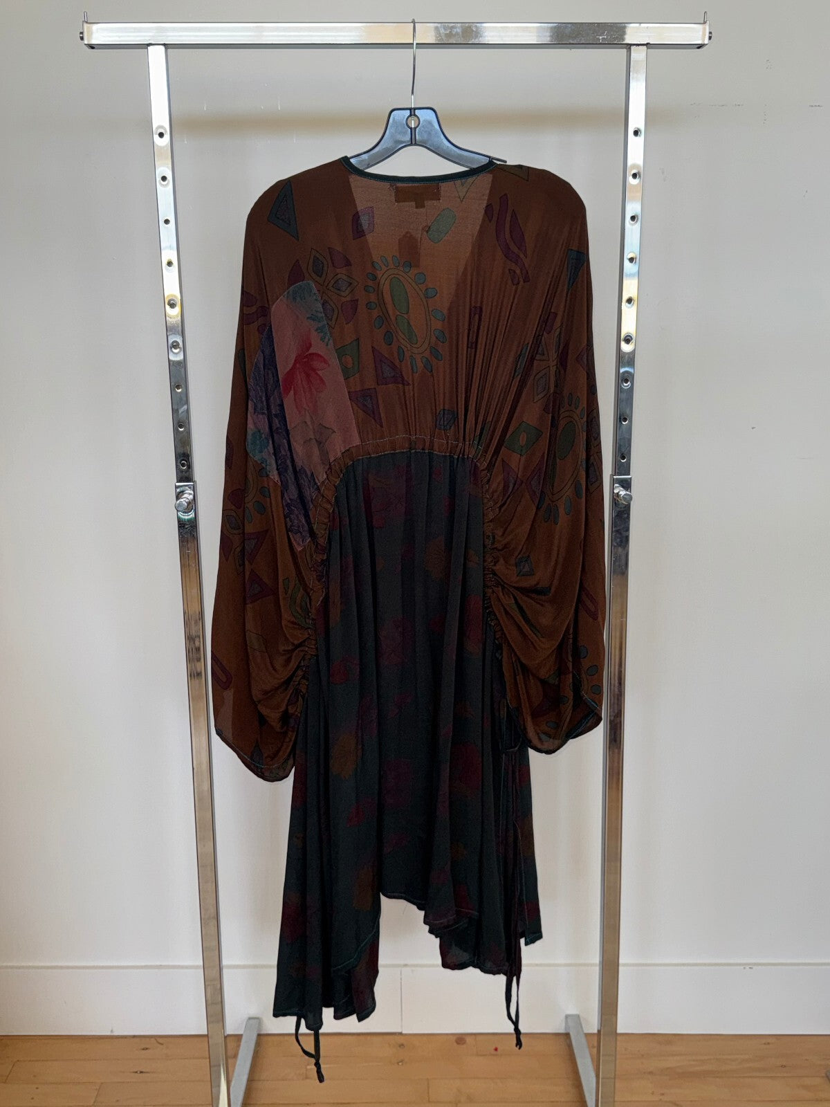 Kantha Bae Brown Tunic / Kimono Dress, Free Size