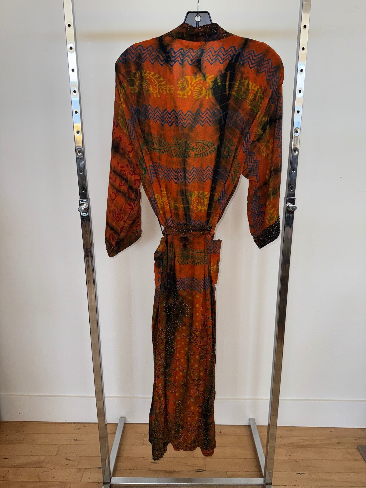 Orange Multipatterned Tunic Style Robe. Small / Medium fit
