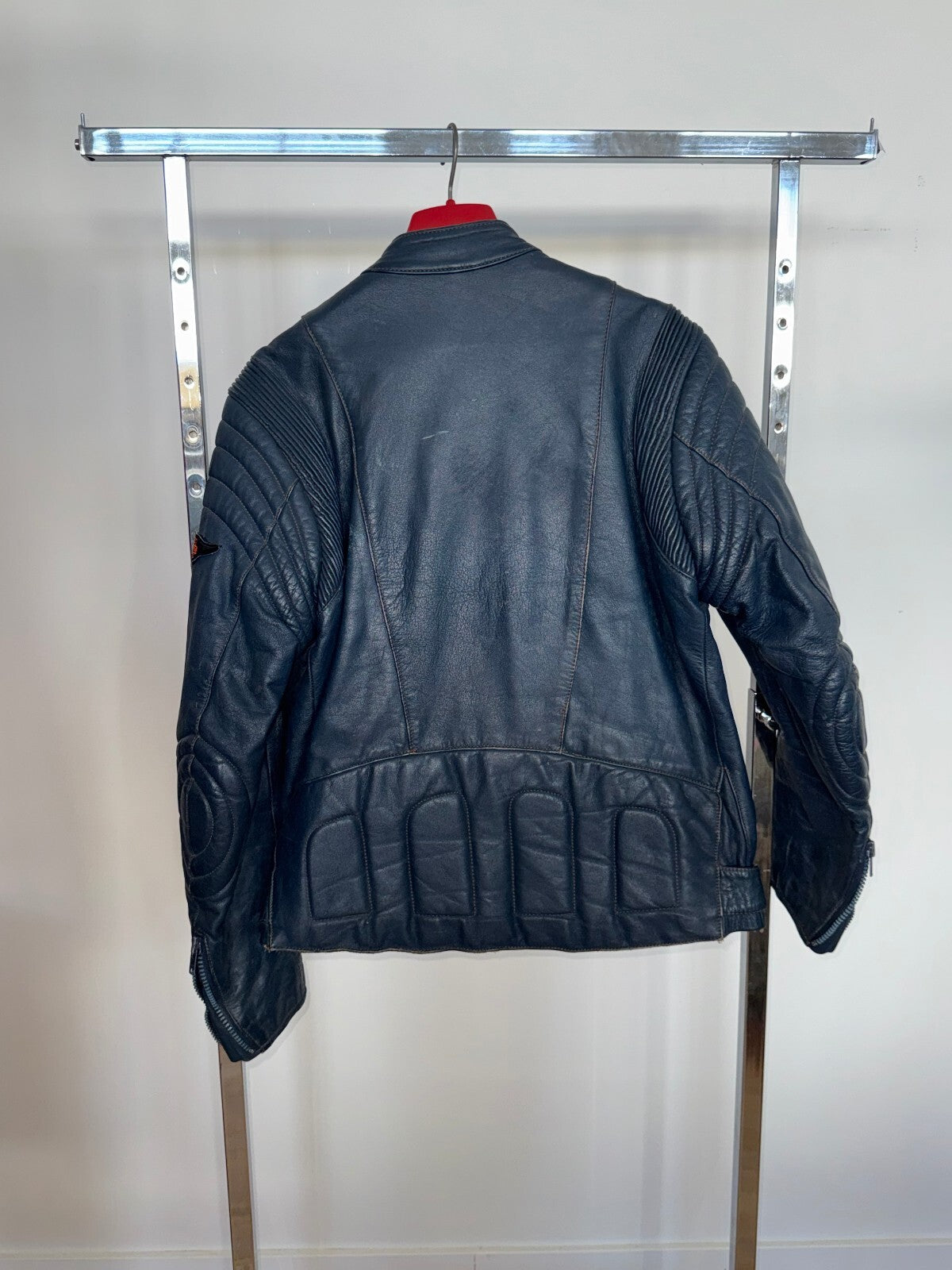 Fieldsheer Blue Genuine Leather Motorcycle Jacket, Size 44