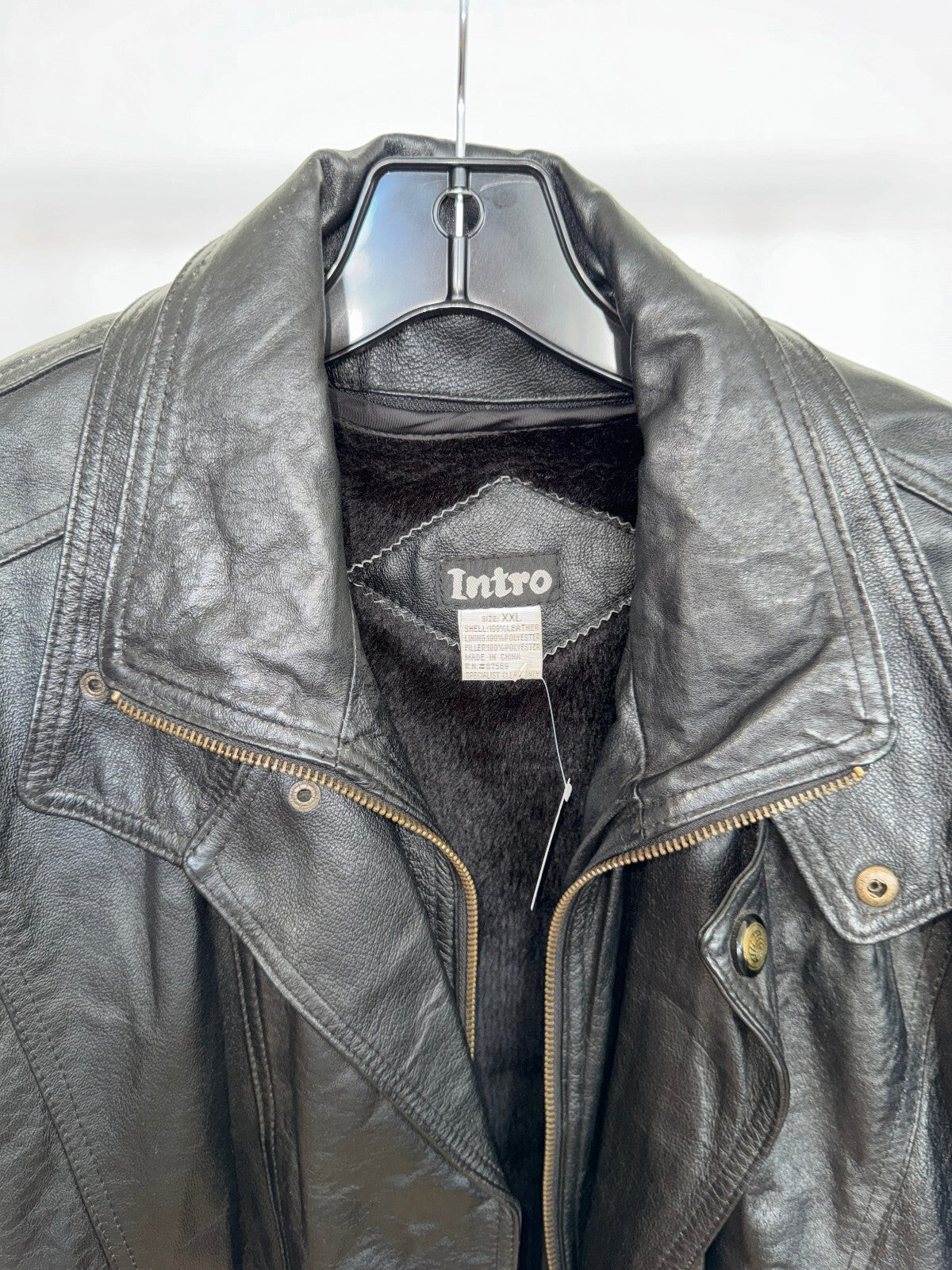 Intro 100% Leather Jacket, Size XXL